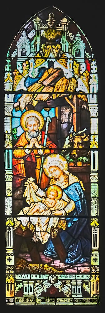 nativity stained glass